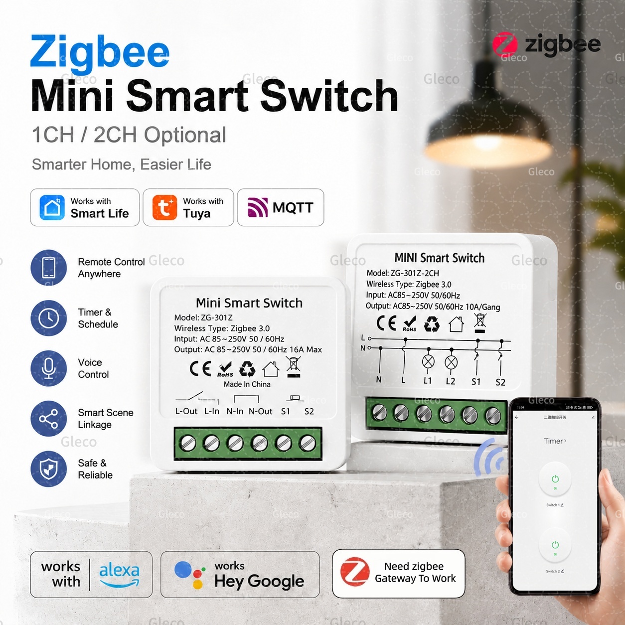 Smart Home Hub 2 - Interruttore Intelligente Zigbee Tuya Smart Life